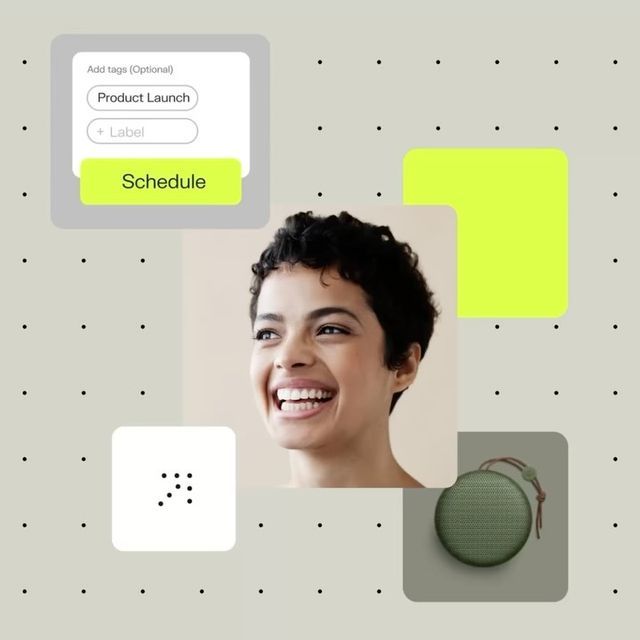 This design utilizes a clean, minimalist aesthetic with soft neutrals and a pop of vibrant lime green to guide the user's eye. The visual language is highly organized and functional, employing clear card structures typical of modern UI/UX mockups. The overall feel is professional, calm, and optimistic.