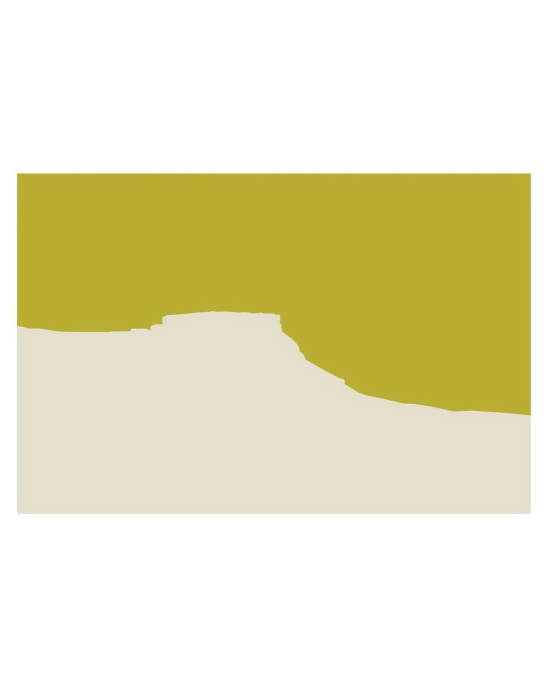 This image features a simple, abstract composition using two distinct, warm earth tones separated by a soft horizontal division. The design relies on color blocking and subtle organic shaping to create visual interest and balance.