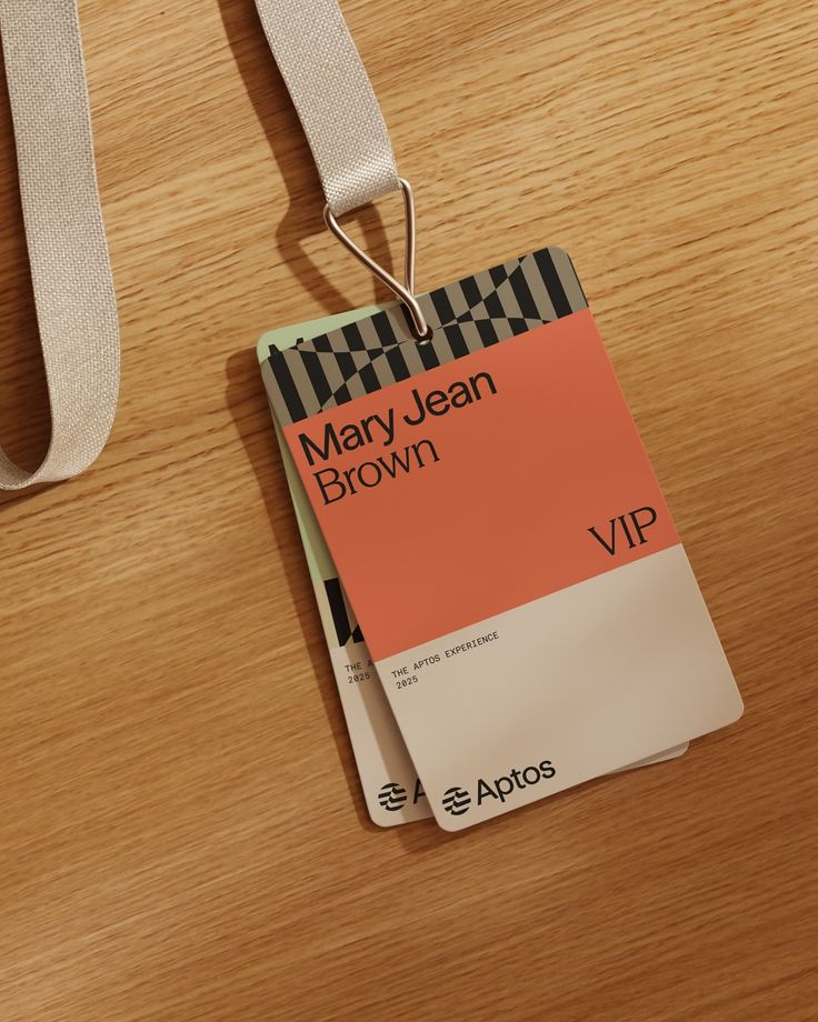 This design utilizes a clean, modern aesthetic characterized by warm earth tones and high contrast. The visual language is minimalist yet sophisticated, effectively using color blocking to establish a clear hierarchy for the VIP identification card.