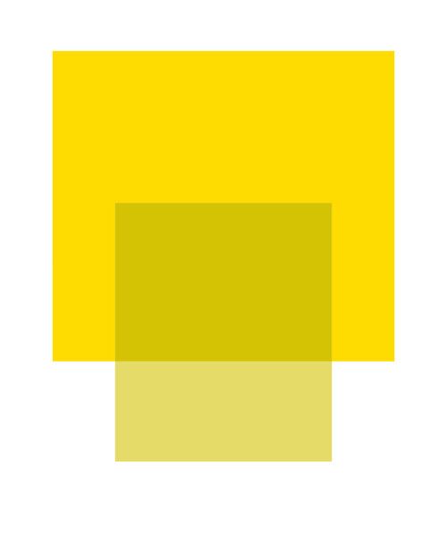 This design utilizes a simple, layered composition of solid rectangular blocks to create visual hierarchy and depth. The clean geometry combined with a warm yellow palette conveys a sense of optimism and gentle warmth.