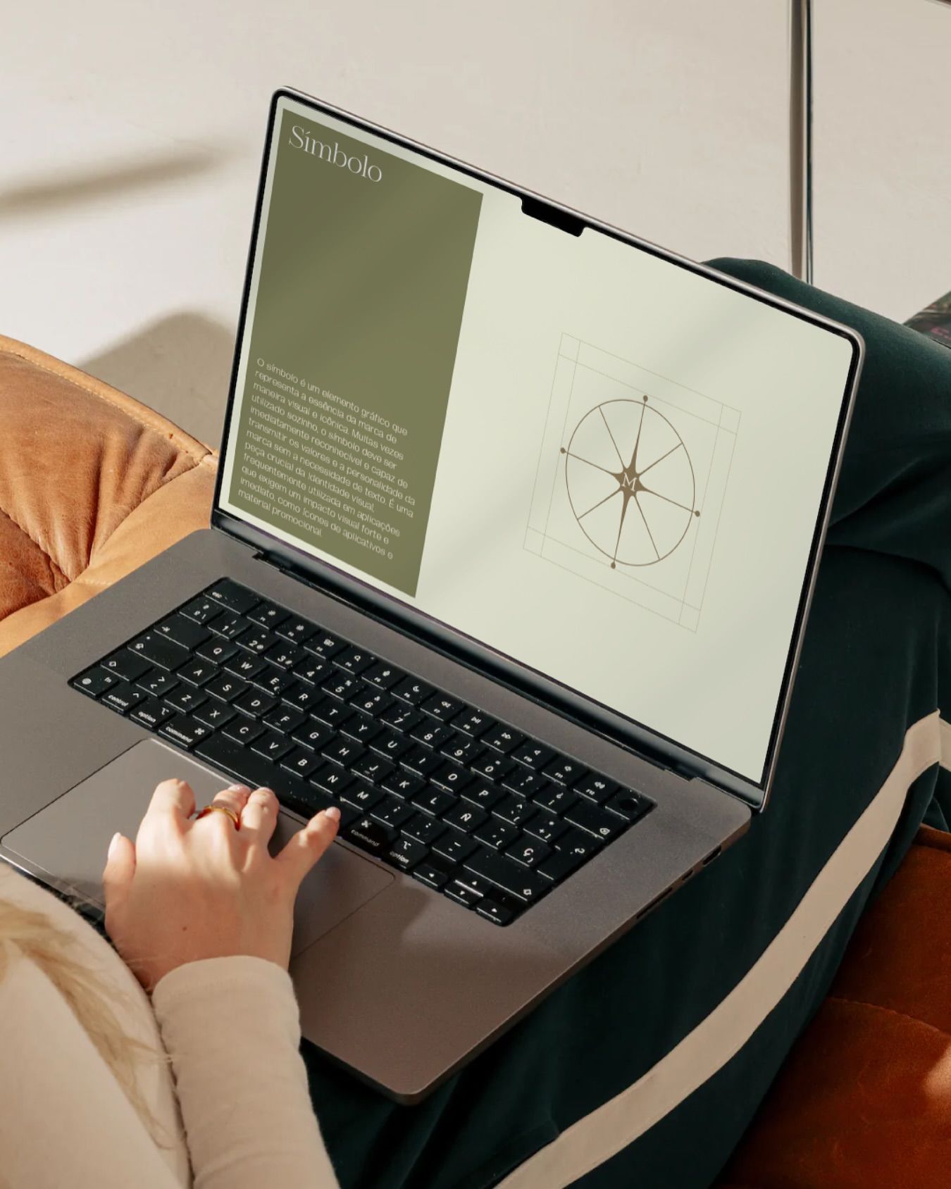 The image presents a clean, minimalist view of a laptop displaying a technical diagram against a muted background. The design emphasizes functionality and a professional, modern aesthetic through simple lines and restrained color choices.