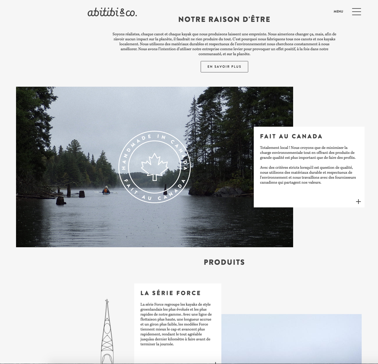 The image presents a clean, minimalist aesthetic dominated by natural, muted tones and a strong emphasis on outdoor or nature-related products. The composition is balanced, using negative space effectively to draw focus to the product imagery and brand messaging.