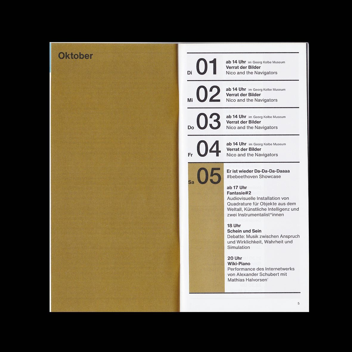 This design utilizes a minimalist and structured approach, relying on clean typography and ample negative space to present dense information clearly. The visual language is reserved and academic, emphasizing organization and legibility above all else through a monochromatic palette.