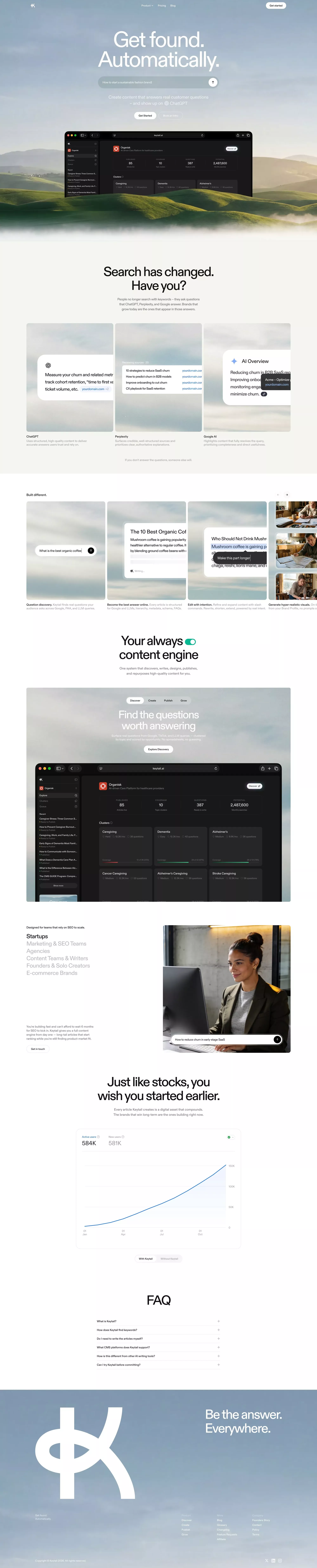 The design features a clean, minimalist aesthetic dominated by soft gradients and ample white space, suggesting a modern, professional, and sophisticated digital experience. The layout is structured with clear sections and subtle visual hierarchy to guide the user through various features.