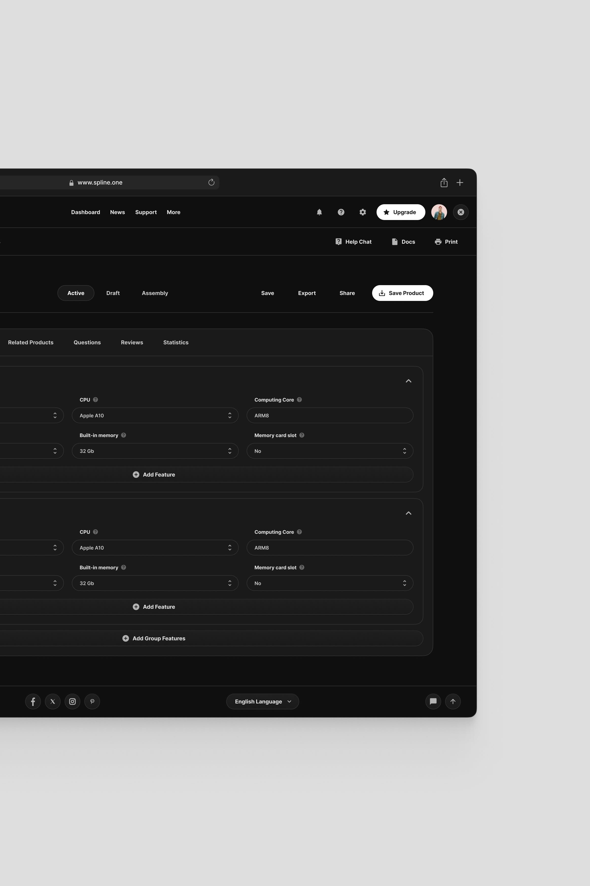 The image displays a dark-mode user interface characterized by a clean, minimalist aesthetic and high contrast. The design prioritizes functionality through structured lists and clear segmentation, creating a professional and focused experience.