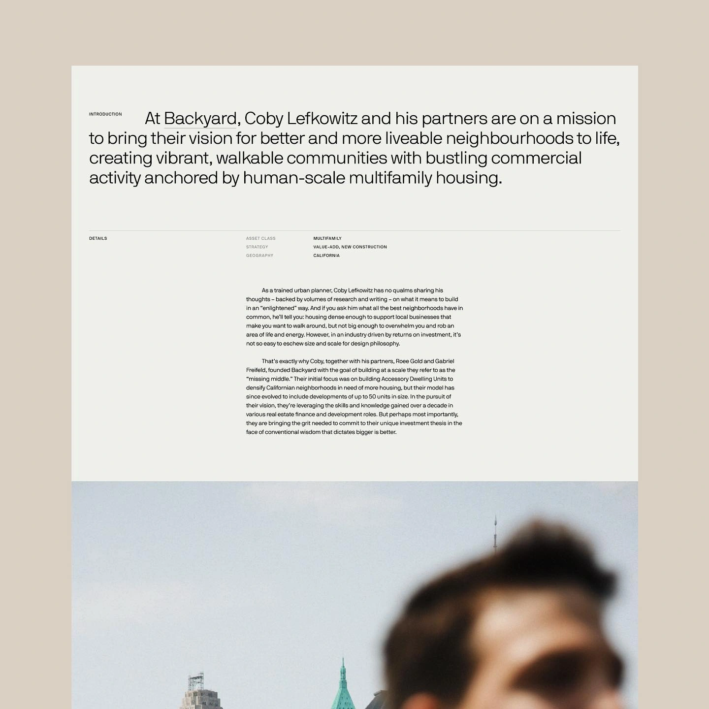 Corporate branding document layout featuring clean typography and organized text hierarchy on white background. Professional printed collateral design with minimalist aesthetic and subtle visual elements.