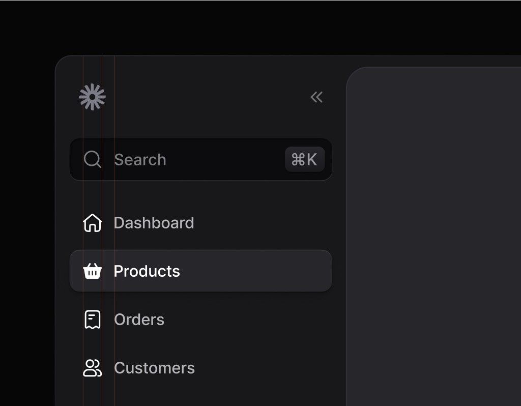 This interface features a clean, high-contrast dark mode design emphasizing functionality and organization. The visual language relies heavily on simple line icons and clear typography to create a professional, uncluttered user experience.