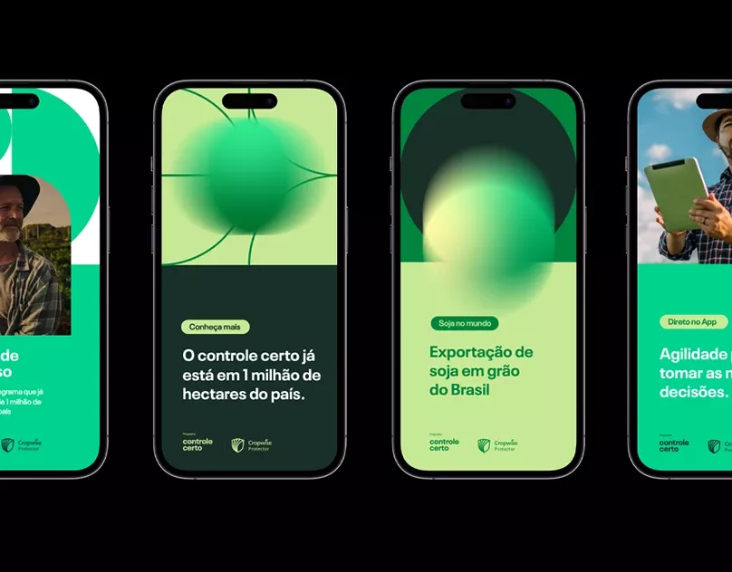 This design utilizes a clean, vibrant aesthetic characterized by strong contrasting colors and clear geometric shapes to convey messages related to agriculture and market control. The visual language is modern, professional, and aims to establish trust through clarity and a focus on growth metrics.