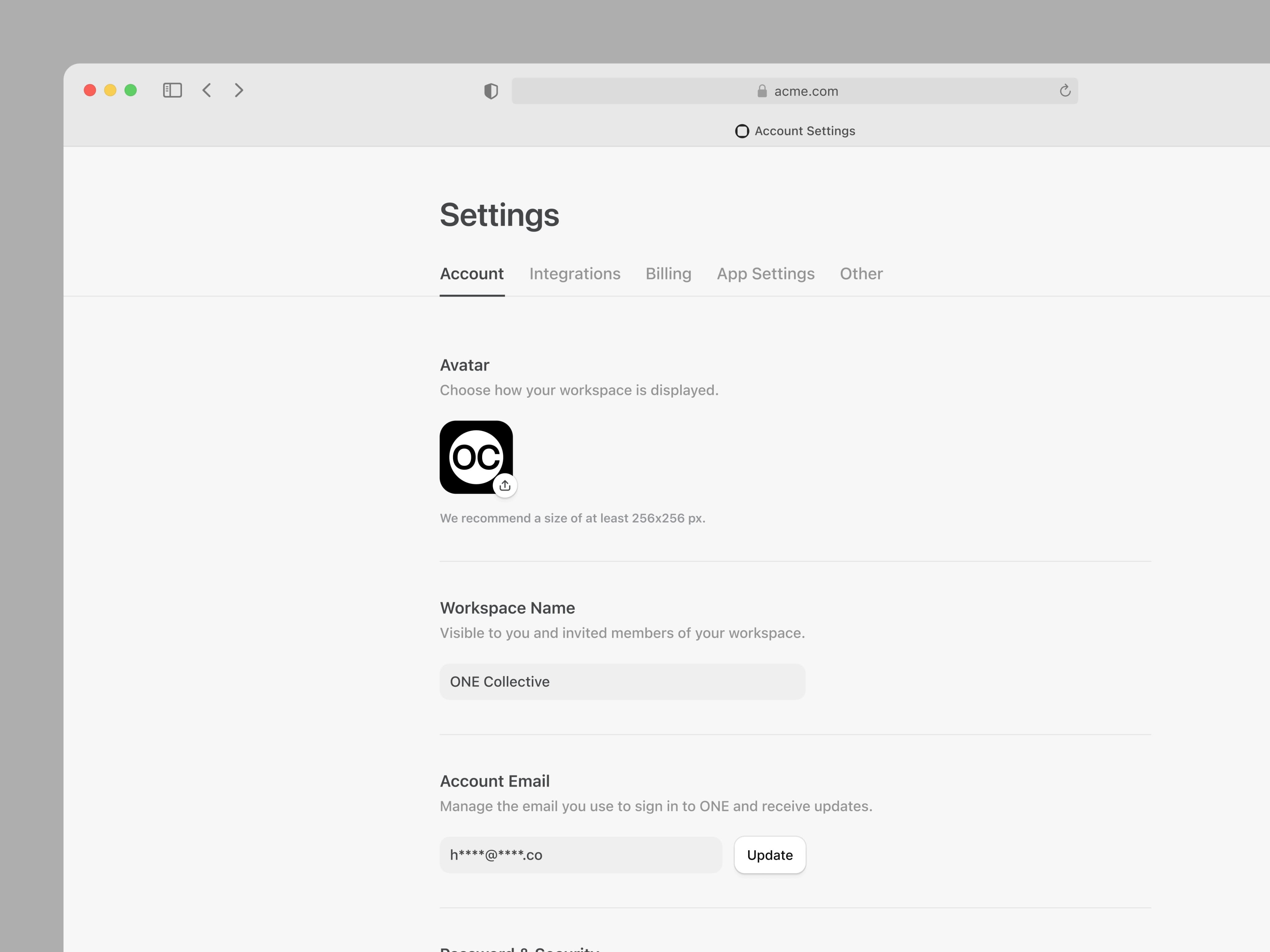 This interface demonstrates a highly functional and minimalist approach to user settings, prioritizing clarity and task completion. The design utilizes ample negative space and standard component hierarchy, resulting in a clean, professional, and highly organized visual experience.