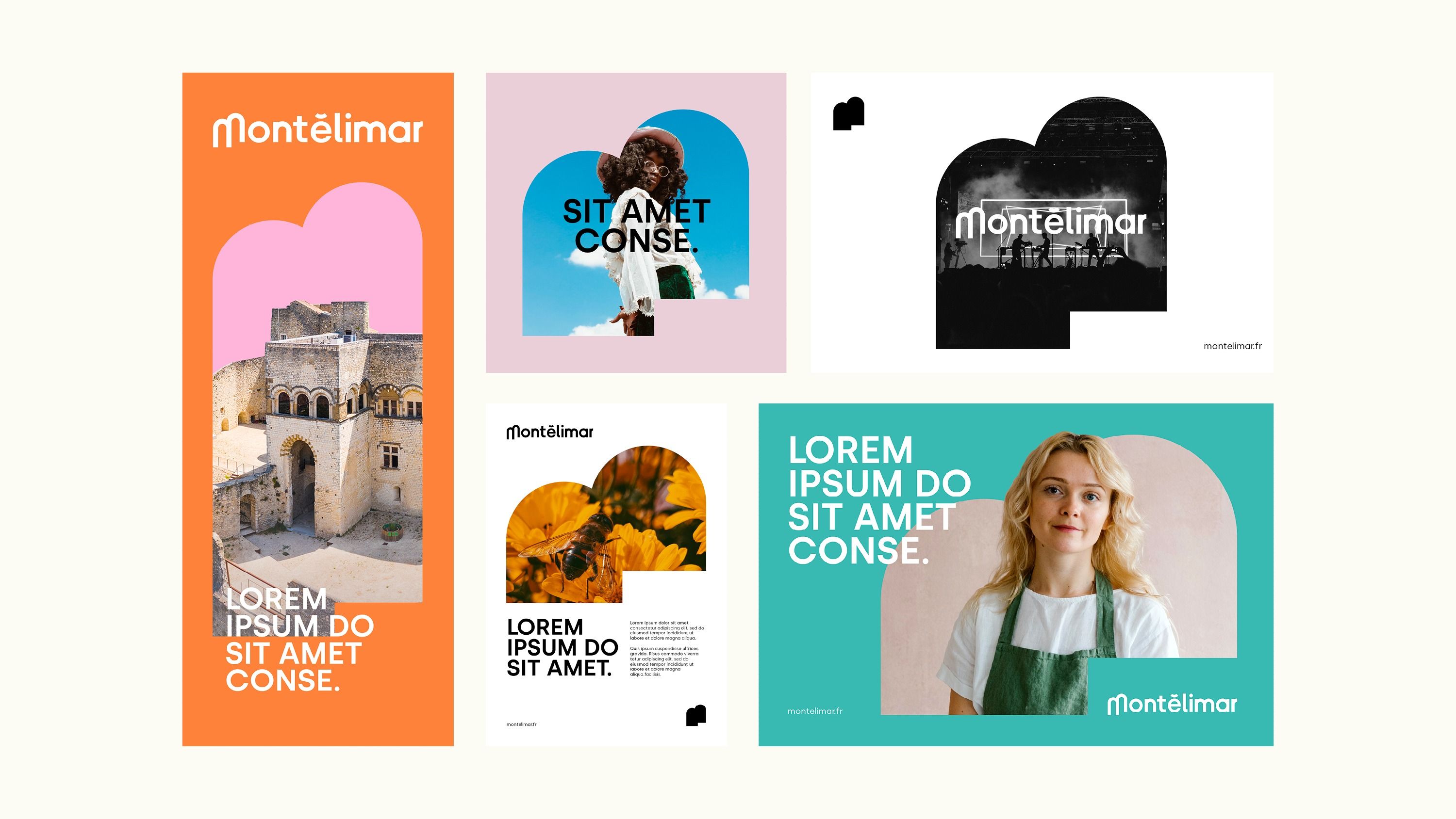 Bold typography poster design with strong visual hierarchy and modern aesthetics. The composition effectively balances large text elements with supporting graphics and negative space.