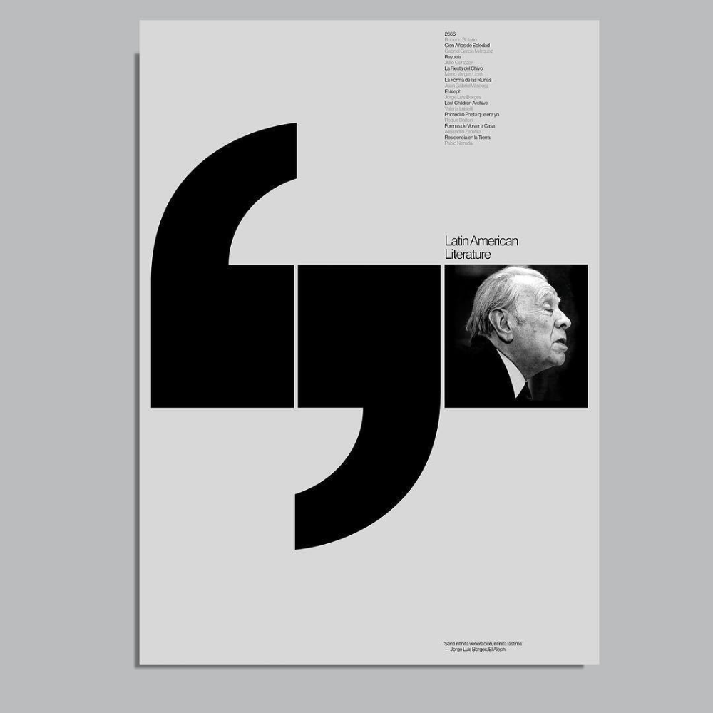 The design is minimalist and stark, utilizing a high-contrast black and white palette to create a sophisticated and academic feel. The composition relies heavily on negative space and bold, geometric shapes to organize the textual information.