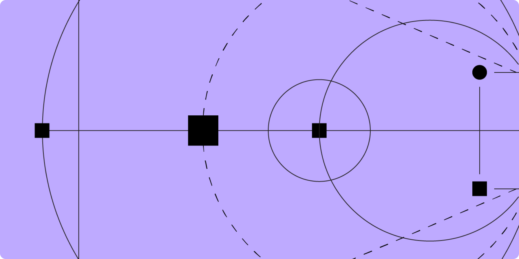 This is an abstract data visualization showing spatial relationships, likely representing statistical distributions or geometric mapping. The design utilizes clean lines and simple geometric shapes to convey complex relationships in a minimalist and analytical manner.