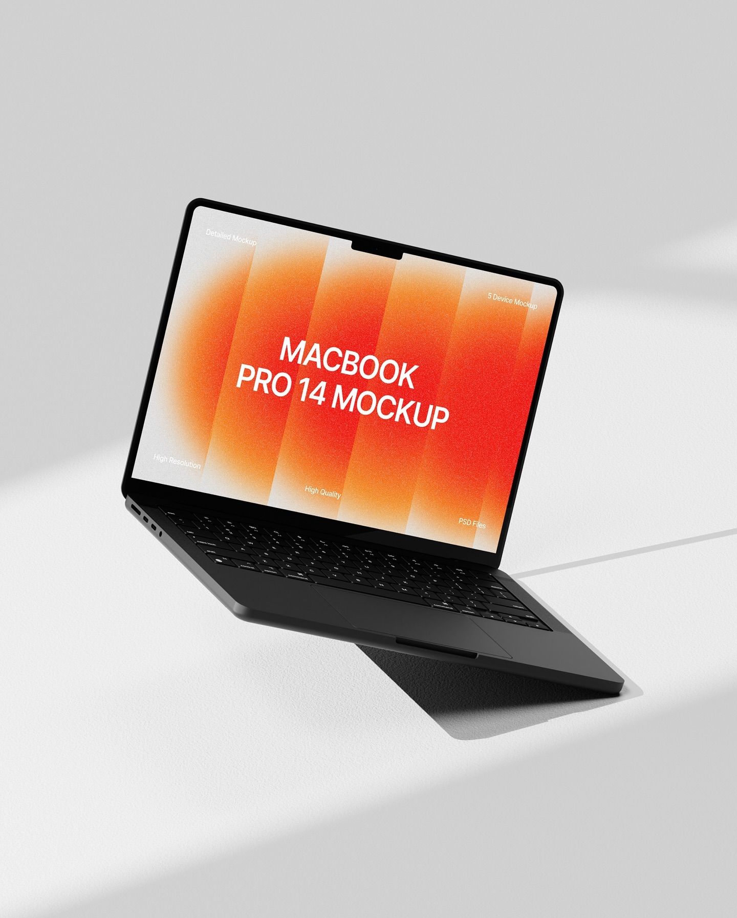 MacBook Pro laptop mockup featuring a clean, modern design with sleek metallic finish. The display shows a minimalist interface with subtle gradient background. Professional product presentation suitable for tech industry branding and marketing materials.