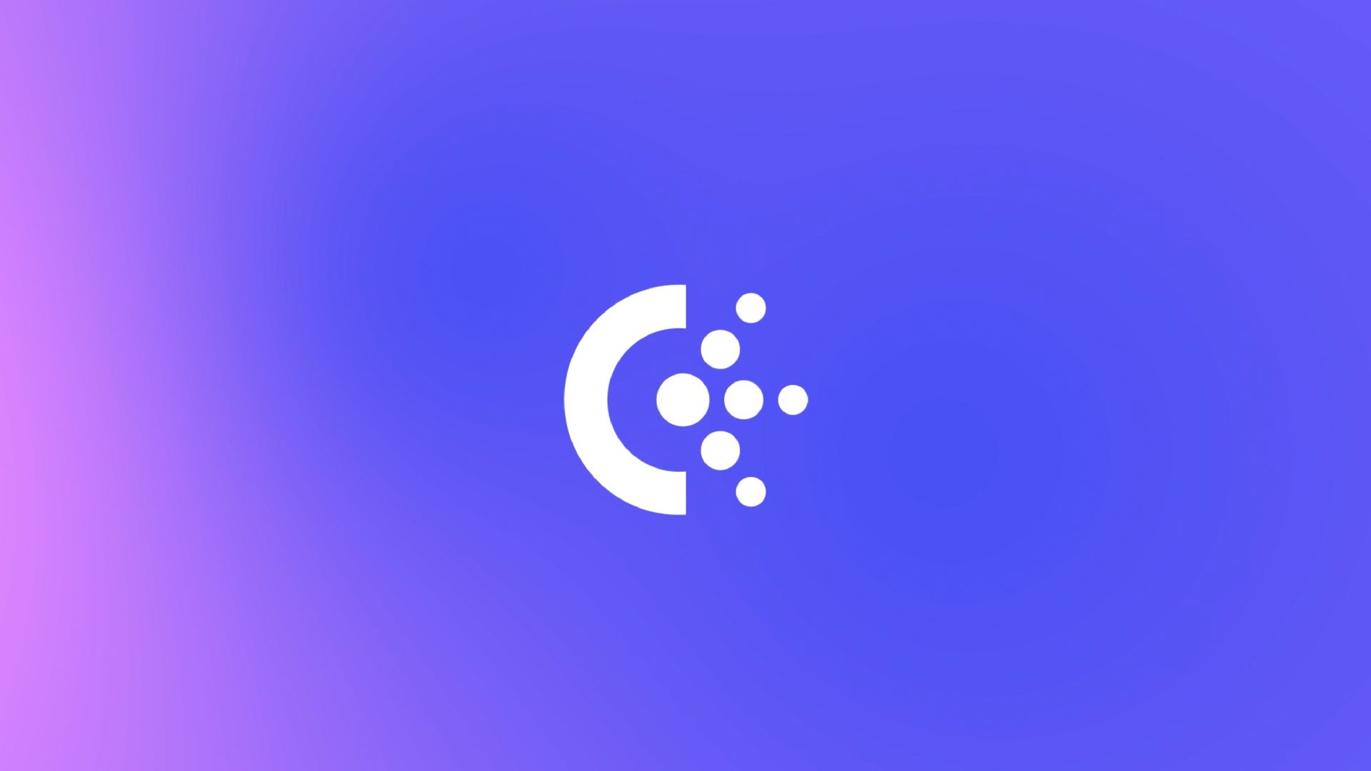 This design utilizes a smooth, vibrant gradient transitioning from deep blue to soft purple, creating a sense of depth and tranquility. The visual language is clean and modern, relying on simple geometric shapes to provide subtle visual interest against the saturated background.