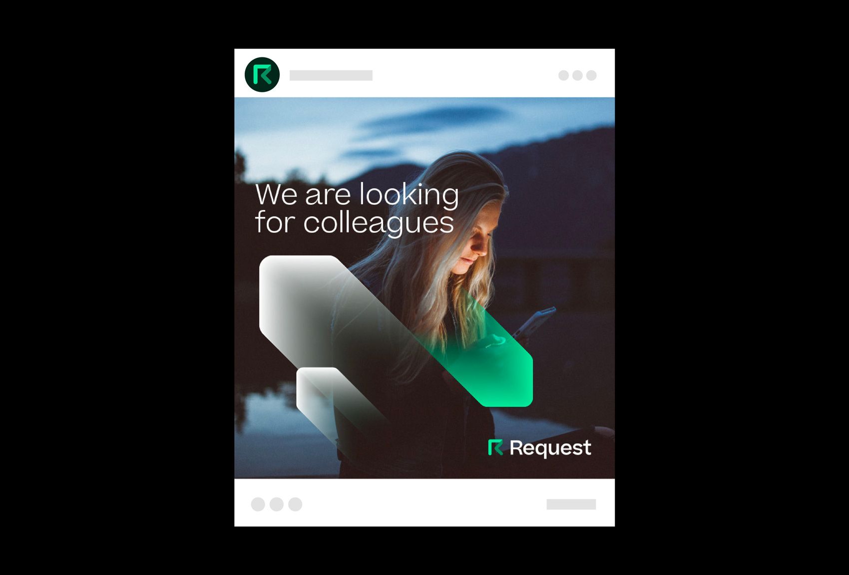 The image features a clean, modern design with a soft, natural color palette dominated by cool blues and greens. The composition is minimalist, focusing on a portrait overlaid with clear, professional text, conveying a welcoming yet serious tone.