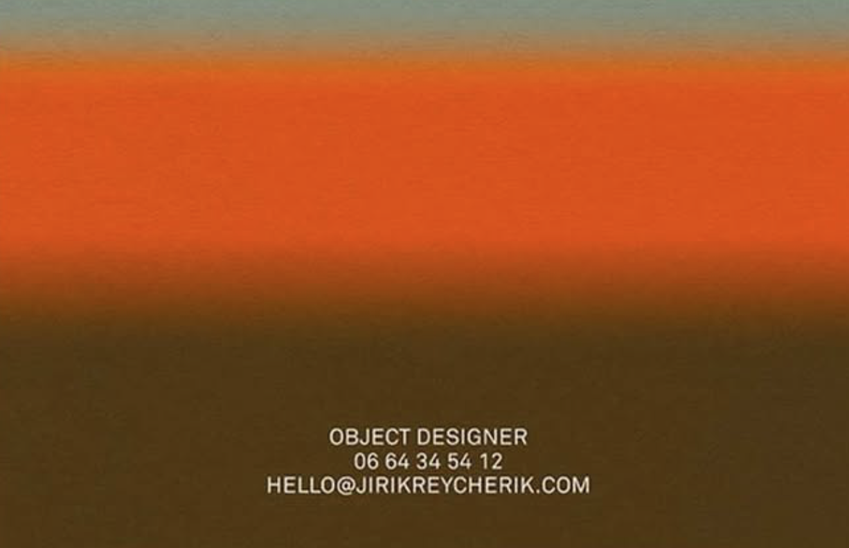 The image features a minimalist, horizontal color gradient transitioning from a bright orange/red at the top to a deep brown/sepia at the bottom. The design is clean and subdued, relying heavily on color blocking to create a warm, atmospheric mood.