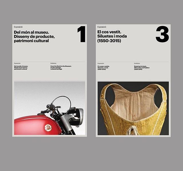 A sophisticated museum exhibition design featuring a minimalist Swiss-style layout with bold typography and carefully curated artifact photography. The design employs a clean grid system with generous whitespace, presenting cultural objects as focal points against neutral backgrounds. The visual language balances institutional authority with contemporary design sensibility.