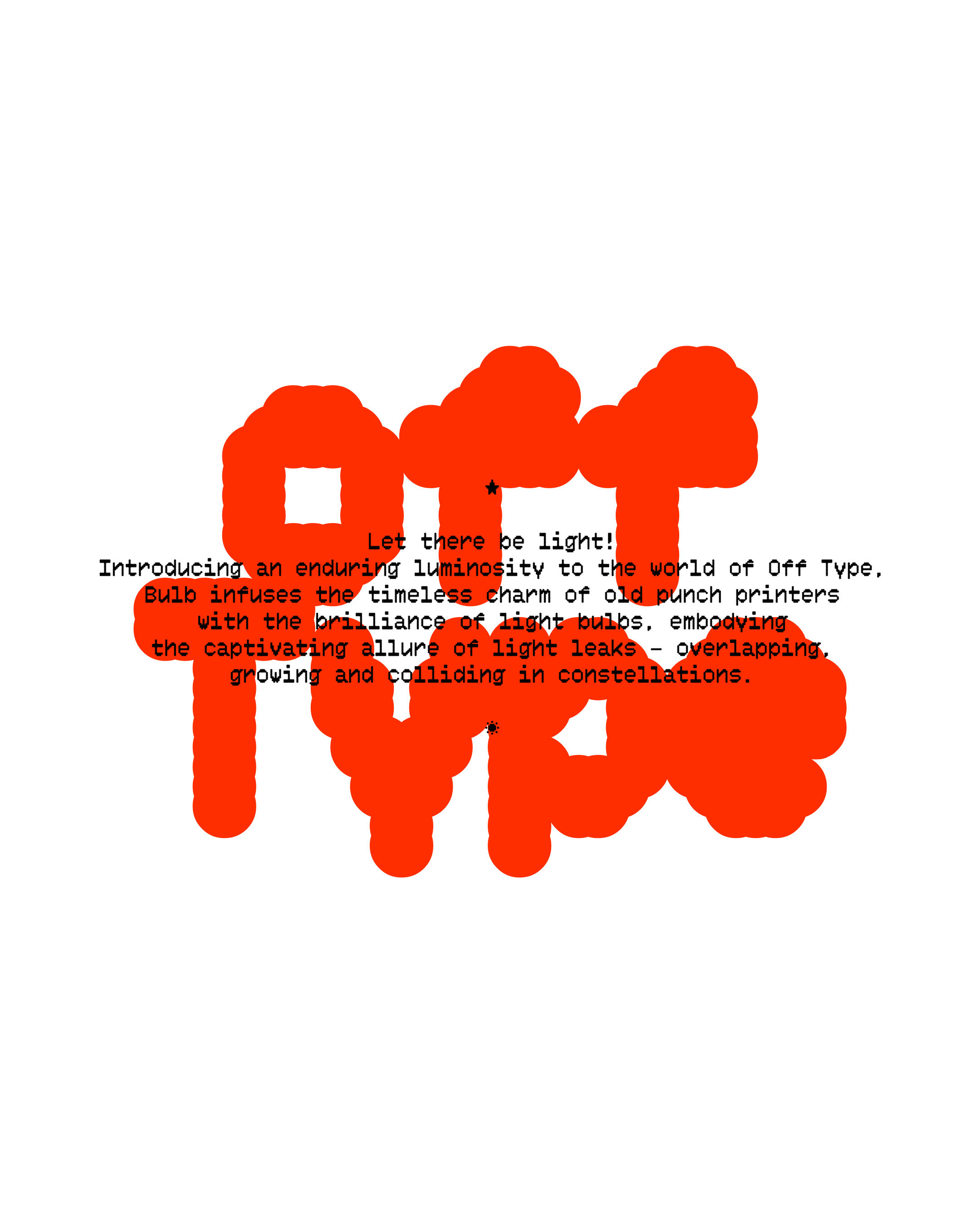 The image features a bold, hand-drawn or distressed typography rendering of the word 'Light' in a vibrant, solid orange color. The style evokes a sense of warmth, vintage charm, and perhaps a slightly chaotic or organic energy due to the irregular, blob-like letterforms.