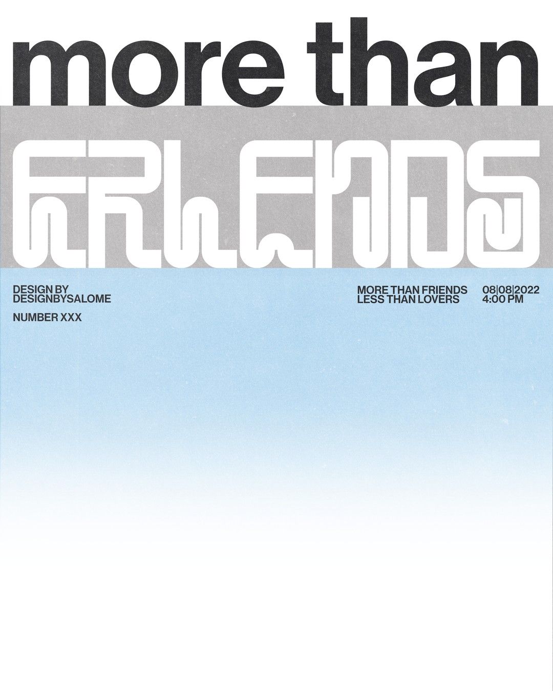 The design is stark, minimalist, and modern, relying heavily on negative space and a monochromatic palette to convey a sense of clean, contemporary editorial or publication design. The typography is bold and sans-serif, creating a strong, assertive visual hierarchy.