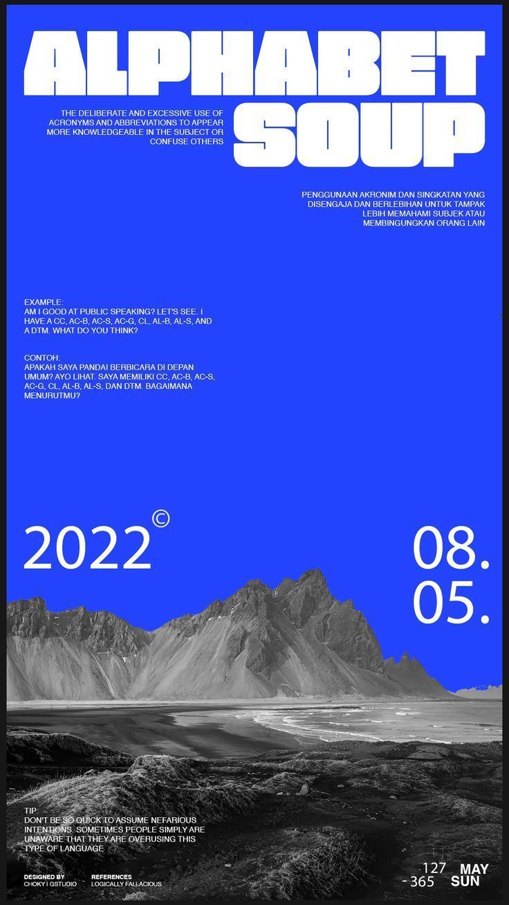 The poster employs a bold, high-contrast design dominated by vibrant blue and stark white text against a dark background, conveying a sense of academic authority and modern clarity. The layout is clean and hierarchical, using large typography to emphasize the main title while clearly segmenting information.