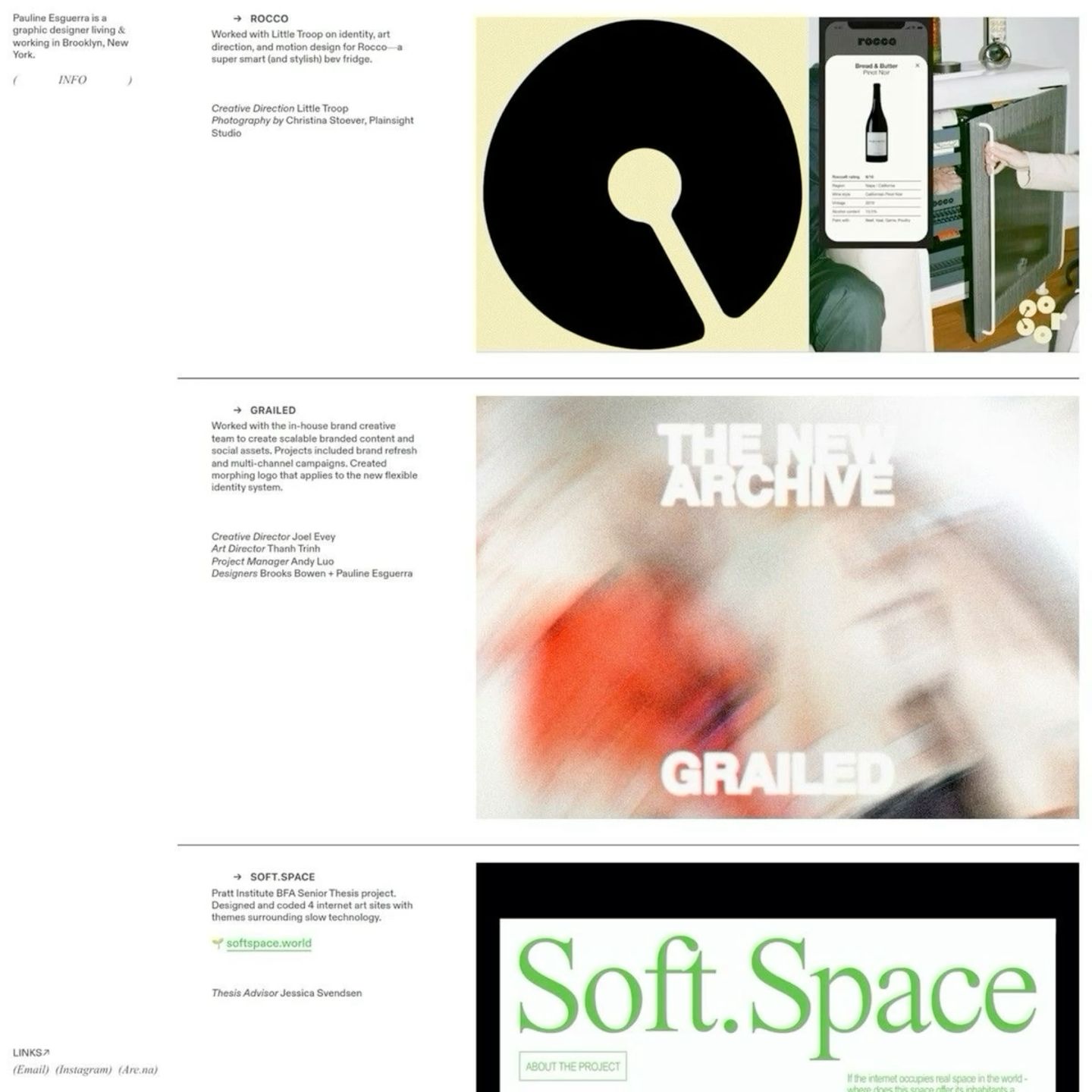 The image presents a clean, minimalist portfolio or project showcase with a strong emphasis on typography and negative space. The design is structured, using stark black and white elements to create a sophisticated and professional aesthetic.