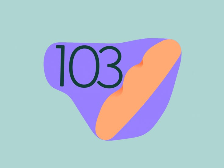 This is a clean, modern graphic design featuring a large number set against a soft, muted background. The design uses bold color blocking and rounded shapes to create a friendly yet professional visual identity.