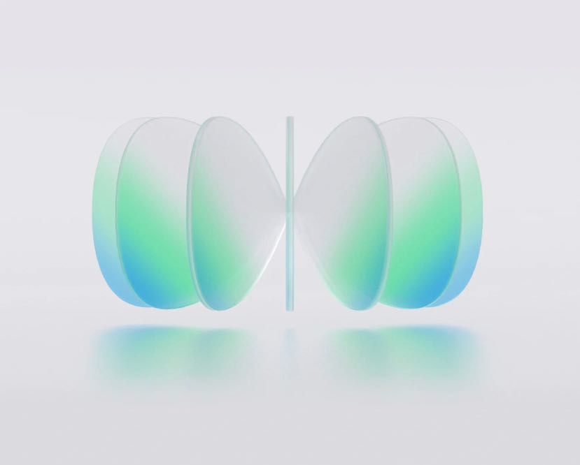 This image showcases a study in soft, translucent forms rendered with subtle color gradients. The design emphasizes smooth curves and a clean, minimalist aesthetic, suggesting themes of light, purity, and modern innovation.
