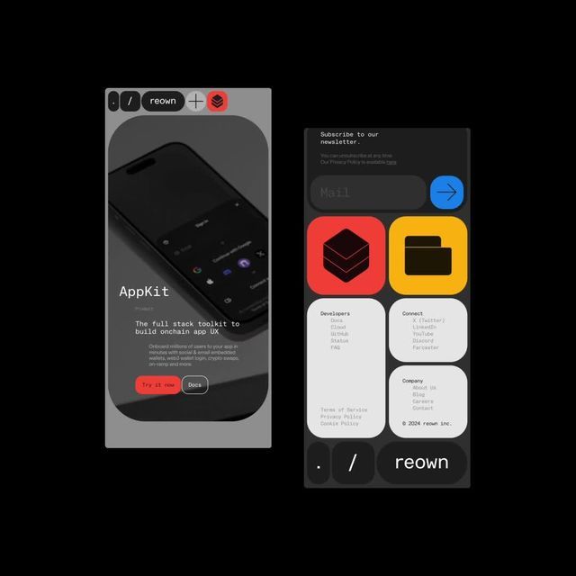 A modern, tech-forward design system showcasing a mobile app toolkit with a dark theme and vibrant accent colors. The layout presents a smartphone mockup alongside a modular grid of colorful component cards, emphasizing a contemporary digital product aesthetic with clean typography and bold geometric shapes.