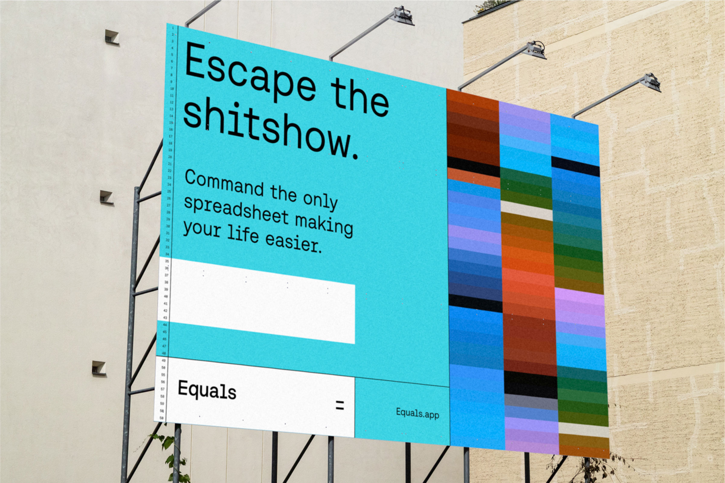 This design utilizes a clean, modern aesthetic with a strong contrast between cool blues and stark white space to convey professionalism. The visual language is direct and solution-oriented, using bold typography and structured blocks to promise efficiency and relief from complexity.