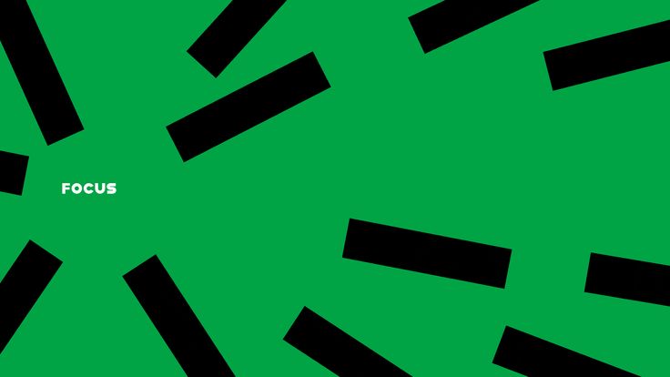 The image features a vibrant, high-contrast composition dominated by a bright green background intersected by diagonal black bars. The design is dynamic and abstract, suggesting movement or focus, utilizing strong geometric shapes to create visual tension.