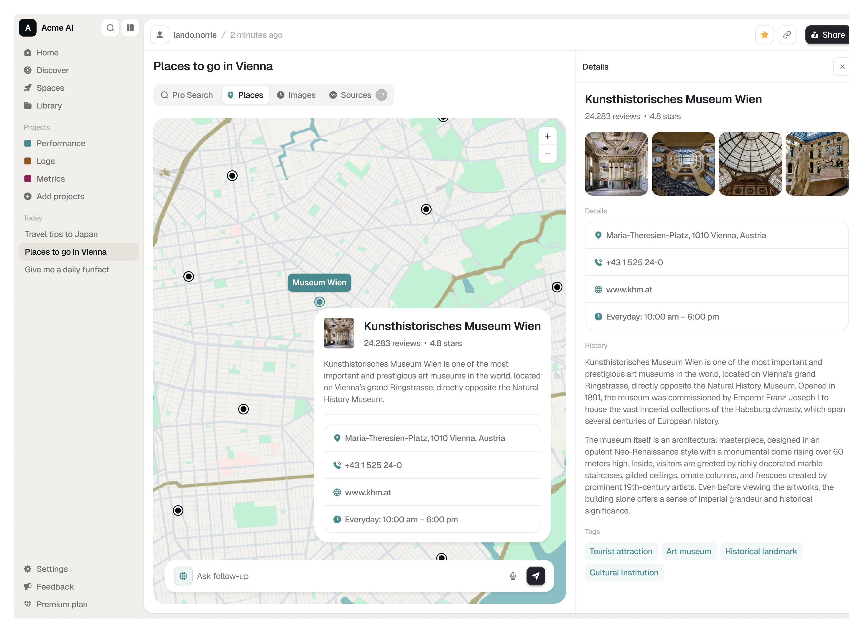 The interface employs a clean, modern design characterized by ample white space and clear visual hierarchy, making complex geographical and historical information easily accessible. The language is highly functional, prioritizing navigation and data presentation over decorative elements.