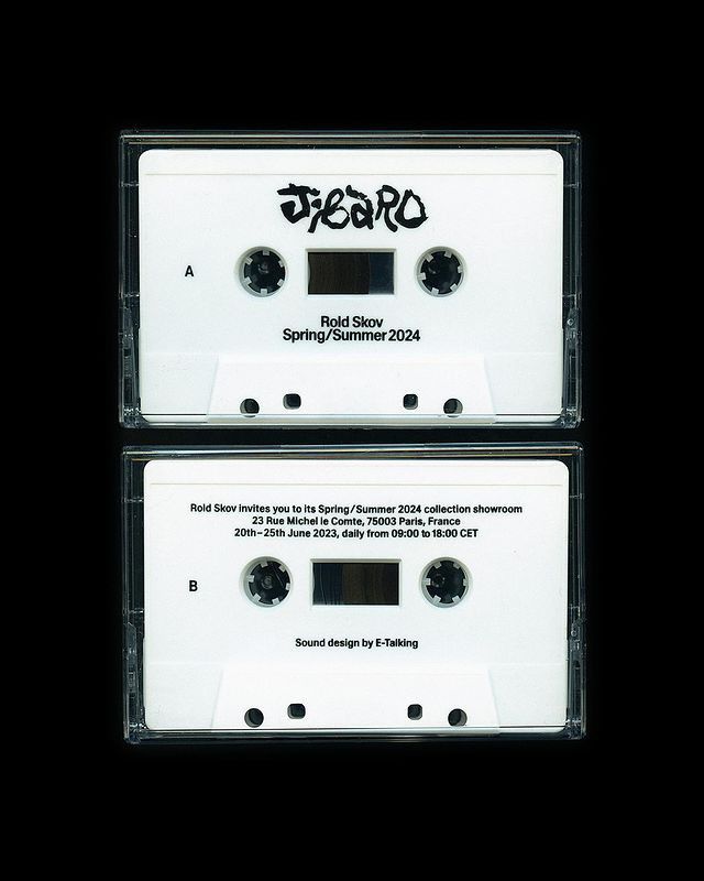 The image displays two distinct, rectangular, translucent plastic or acrylic cards, likely invitations or promotional items, featuring minimalist design elements and clear typography. The overall visual language is clean, modern, and professional, emphasizing clarity and a sophisticated, event-based aesthetic.