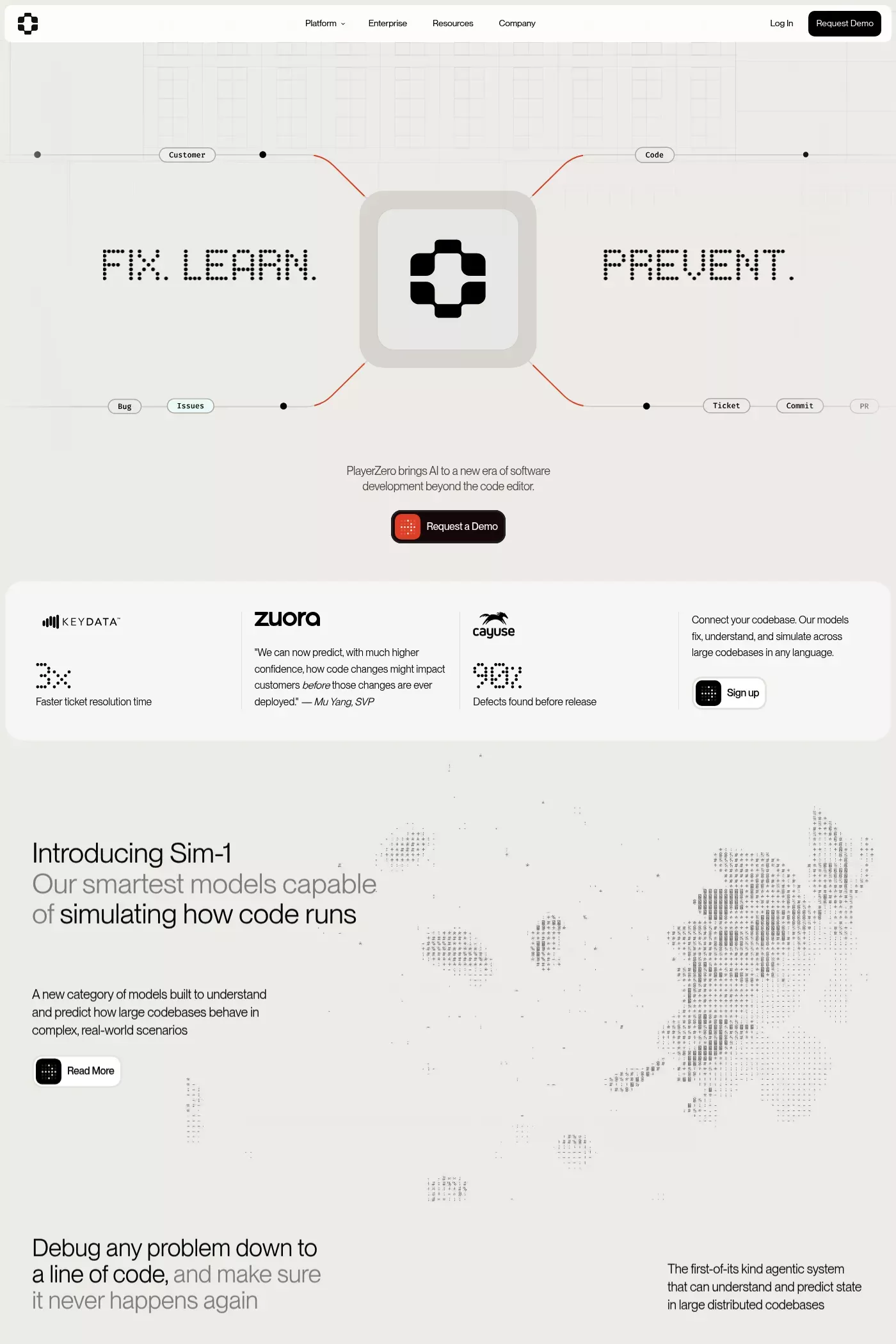 The design is clean, modern, and professional, utilizing ample white space to create a spacious and sophisticated feel. It employs a minimalist aesthetic with subtle use of color accents against a light gray background, suggesting competence and advanced technology.