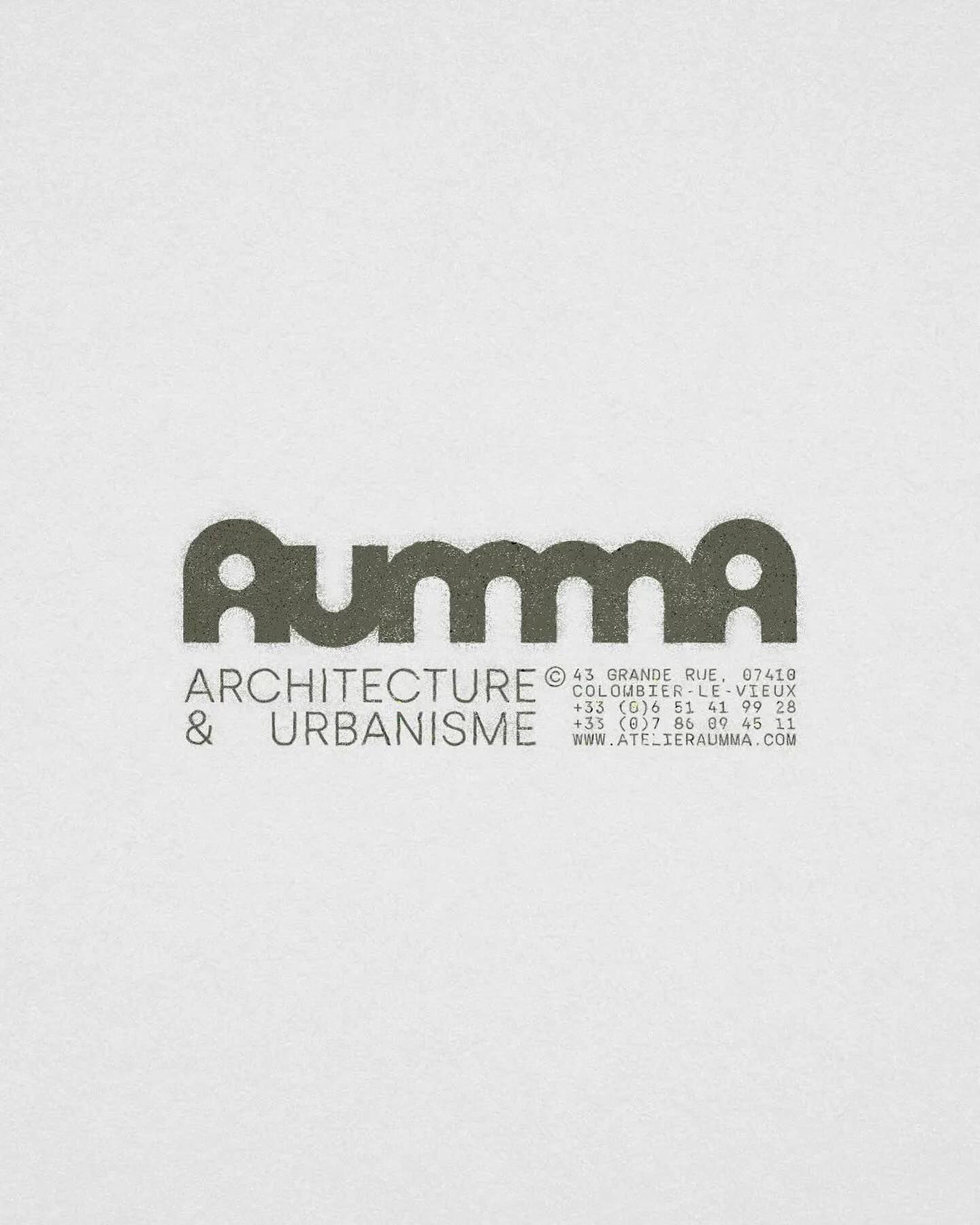 A minimalist architectural branding design featuring a geometric wordmark with integrated circular elements that suggest building forms and urban planning. The design employs a restrained color palette and clean typography, reflecting contemporary professional standards in architecture and urbanism.