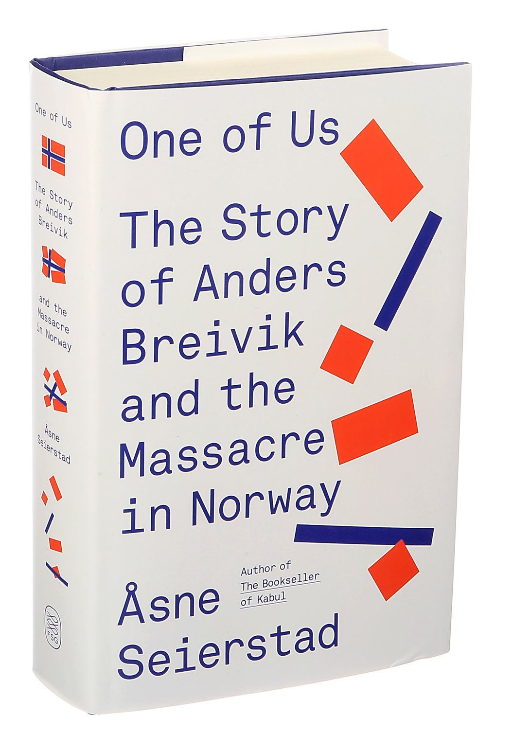 This book cover employs a clean, minimalist design utilizing strong geometric accents against a stark white background. The visual language is structured and journalistic, using color blocking to draw attention to the title while maintaining a serious, investigative tone.