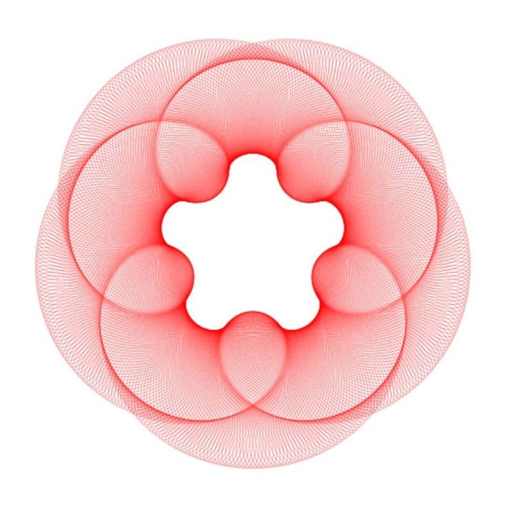 This image features an intricate, radially symmetric pattern composed of overlapping, concentric, petal-like shapes that create a sense of depth and organic texture. The design relies heavily on fine line work and negative space to achieve a delicate, almost ethereal visual effect.