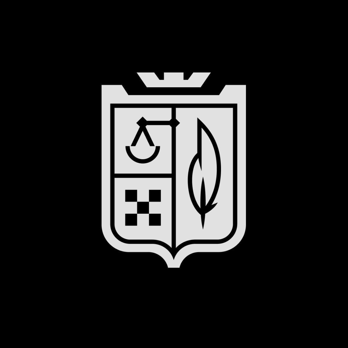 This design utilizes a strong heraldic structure, combining clean line art and geometric patterns with organic forms like leaves and droplets. The visual language is minimalist and precise, suggesting themes of nature, growth, purity, and established quality.