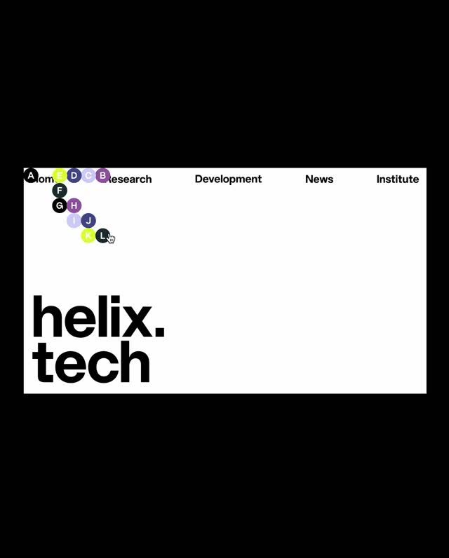 The image presents a minimalist, academic or corporate layout featuring a navigation menu structure and a prominent logo. The design relies heavily on negative space and clean lines, suggesting professionalism and focus.