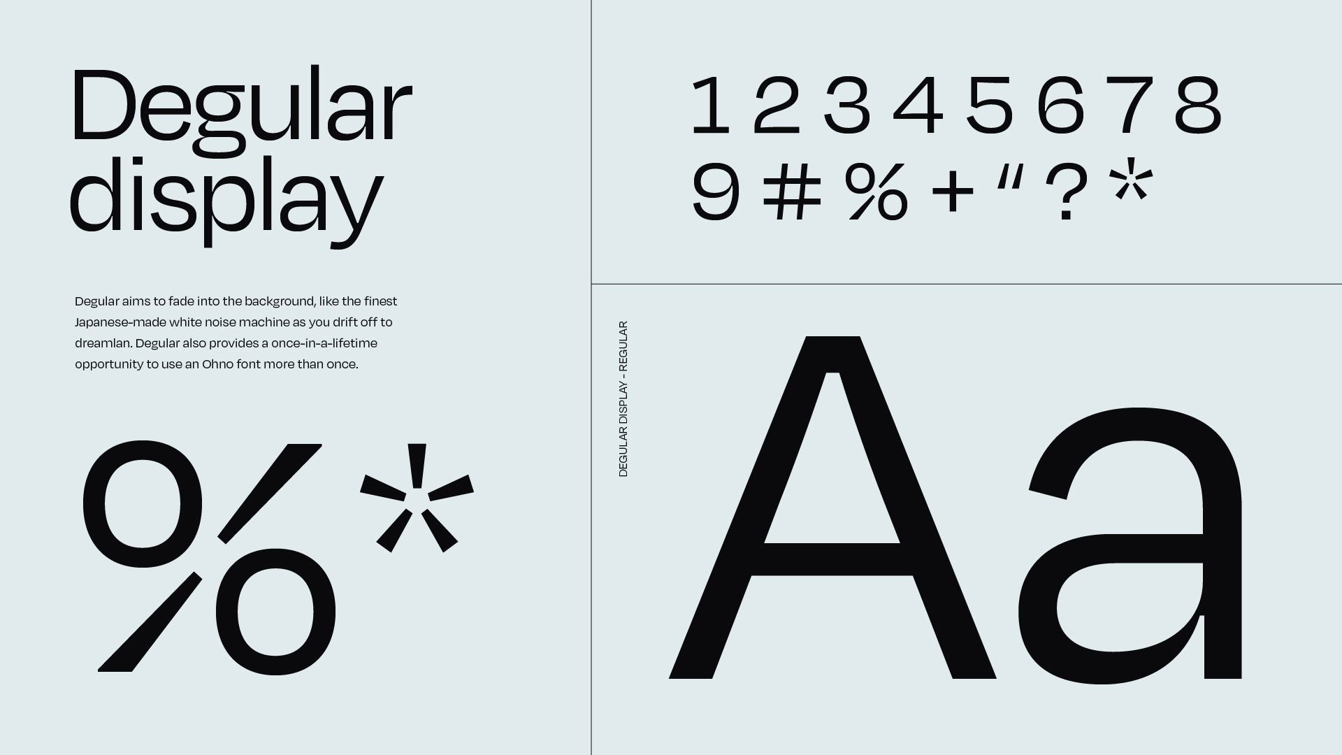 This is a minimalist and clean display font presentation, focusing on high legibility and modern aesthetics. The design uses ample negative space to emphasize the characters and numbers, creating a sophisticated and technical feel.