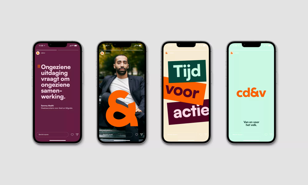 This series showcases modern, high-contrast mobile screen designs utilizing strong brand colors and clear typography to convey urgent corporate messaging. The visual language is clean, professional, and utilizes ample negative space to focus attention on key calls to action and headlines.