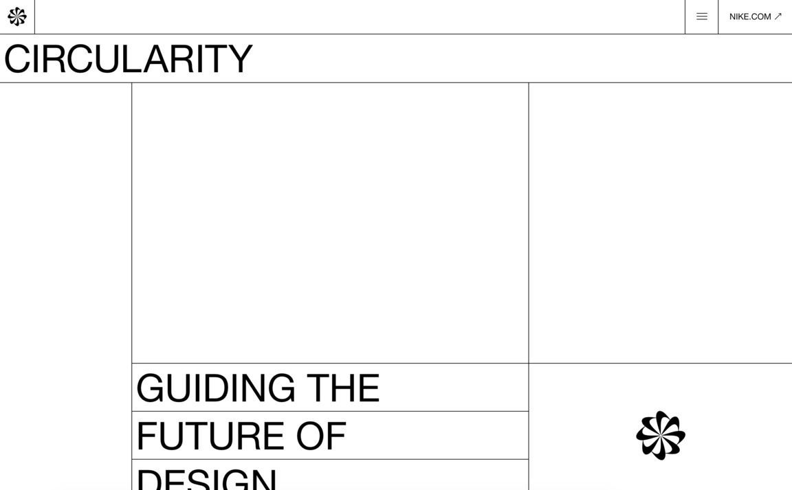 The image presents a stark, minimalist layout typical of technical or academic documentation, focusing on a concept titled 'CIRCULARITY'. The design relies heavily on negative space and clean lines, suggesting a formal, analytical approach to the subject matter.