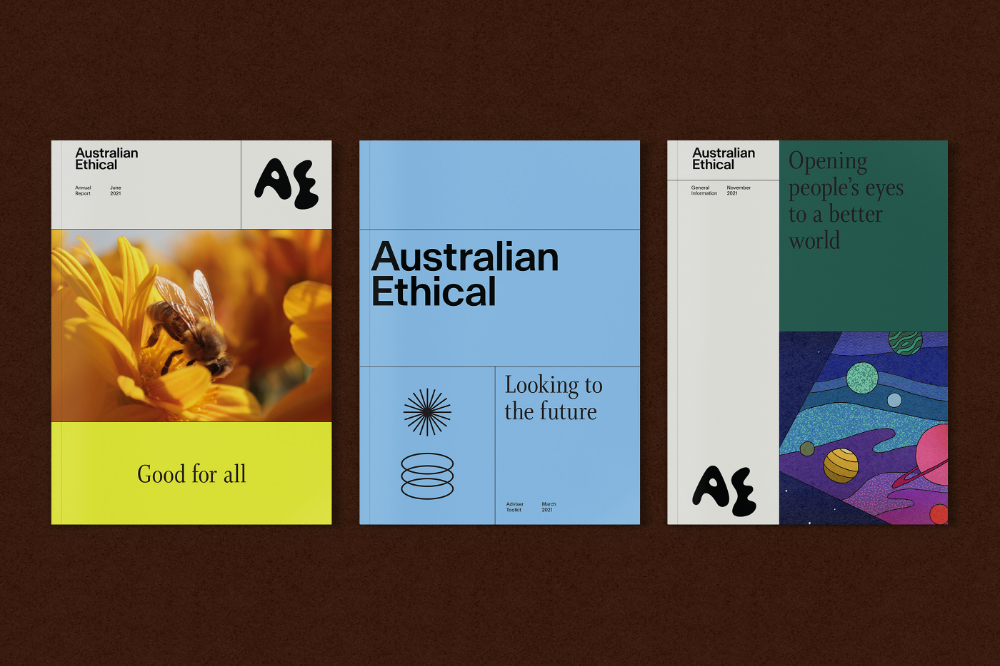 This design employs a clean, modern aesthetic blending organic photography with geometric abstract elements. The layout utilizes strong negative space and a balanced split between warm, natural tones and cool, deep jewel tones to convey both reliability and forward-thinking vision.