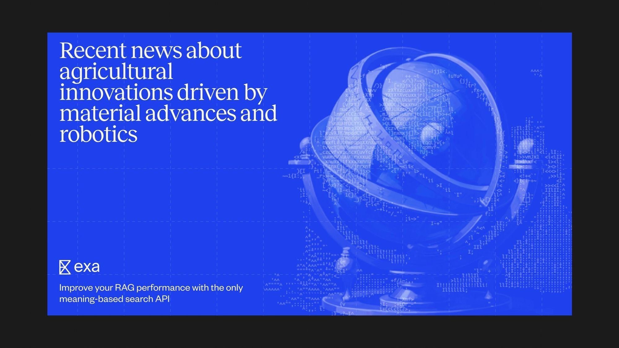 This graphic utilizes a deep, saturated blue palette to convey a high-tech and professional atmosphere. It effectively combines clear textual information with abstract, metallic 3D rendering to symbolize innovation and data processing.