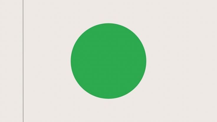 The image features a minimalist design dominated by a single, solid circle of vibrant green centered on a light gray background. The composition is clean and simple, relying purely on shape and color contrast for visual impact.