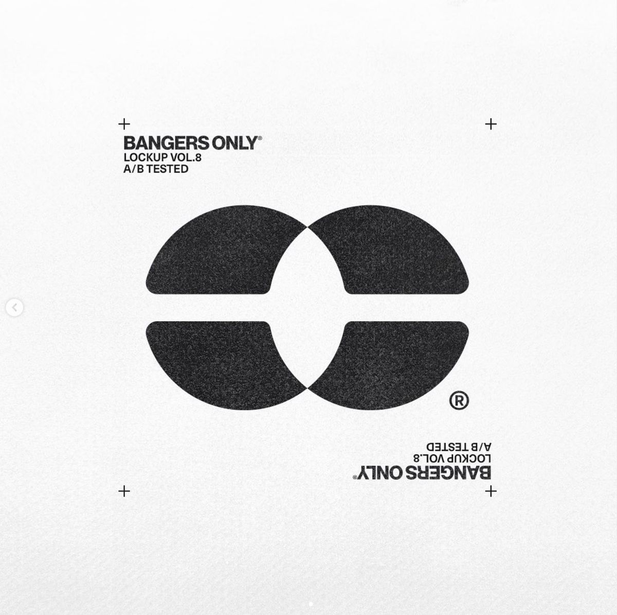 The design is minimalist and stark, relying on negative space and solid black shapes to create a strong, modern brand mark. It conveys a sense of established quality and technical testing through its clean execution.