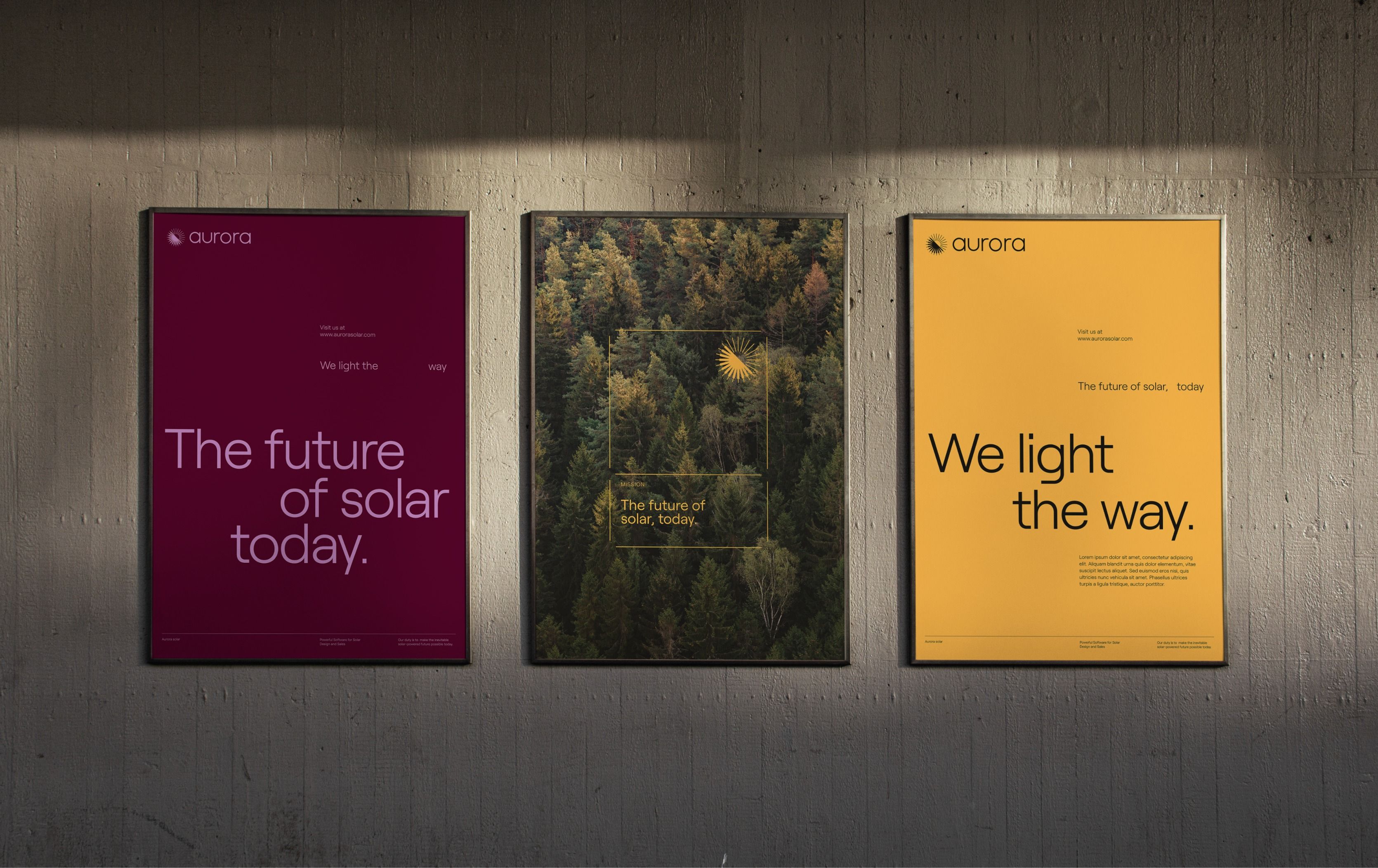 This is a clean, modern presentation of information using a minimalist aesthetic dominated by deep reds and warm yellows against a muted, textured background. The design conveys a sense of environmental focus and forward-thinking optimism through its stark yet warm color choices.