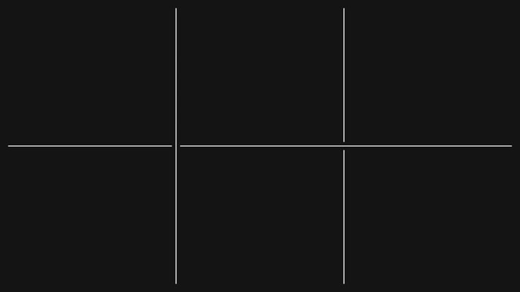 This image is a study in extreme minimalism, relying solely on high contrast between black and white to define a simple geometric structure. The visual language is clean, precise, and relies on negative space to create a strong, balanced composition.
