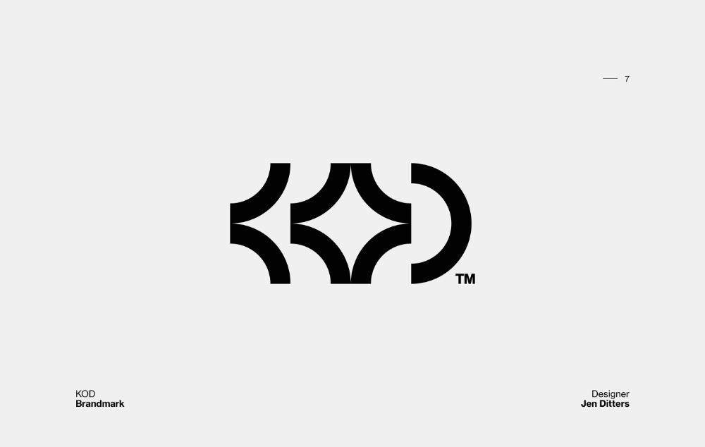 The image presents a minimalist and sophisticated logo mark characterized by clean, geometric negative space. The design uses thick, curved shapes to create an abstract, interlocking pattern that suggests connection or duality.