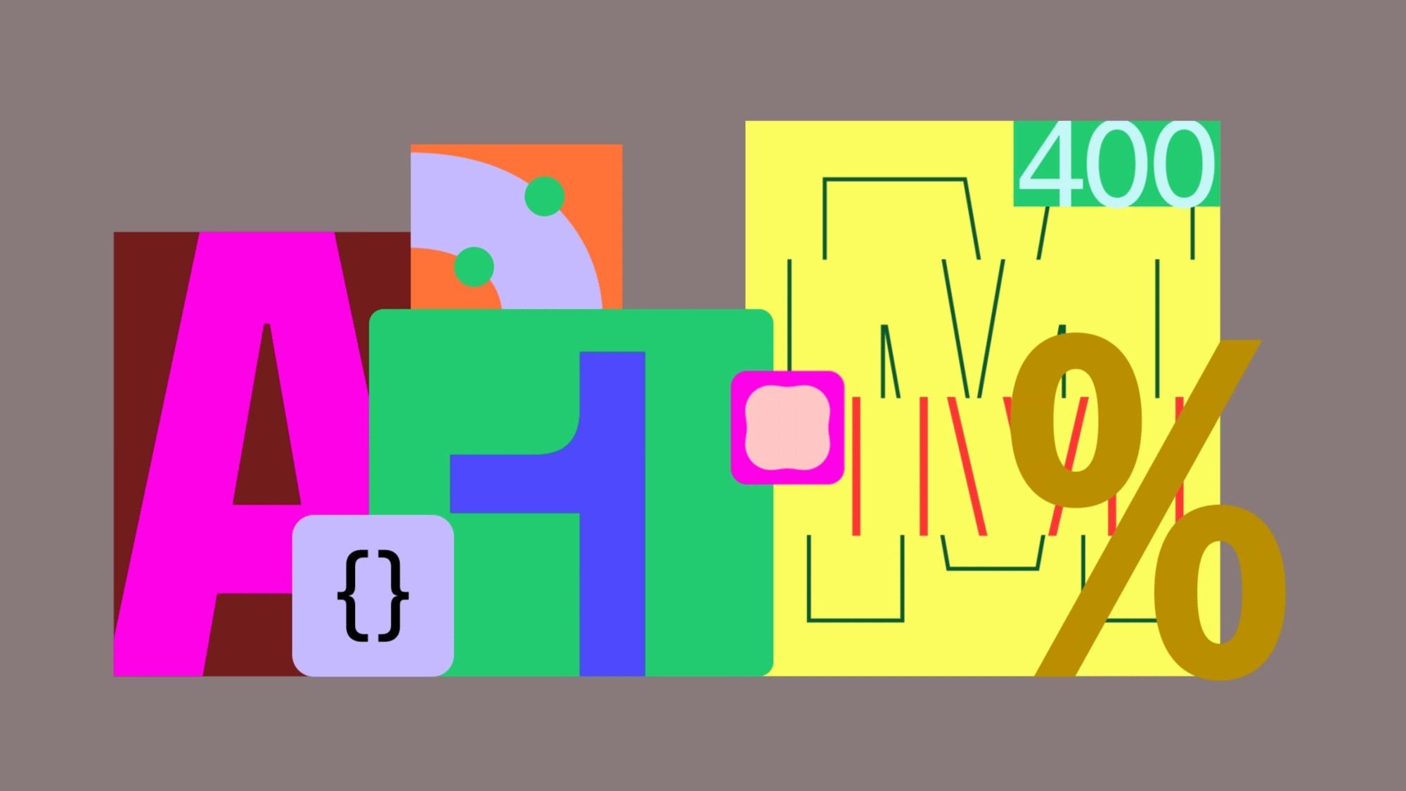 This image features large, blocky, colorful letters forming an acronym (ART), set against a muted gray background. The design uses bold shapes and vibrant, contrasting colors to create a modern, graphic, and slightly playful visual identity.