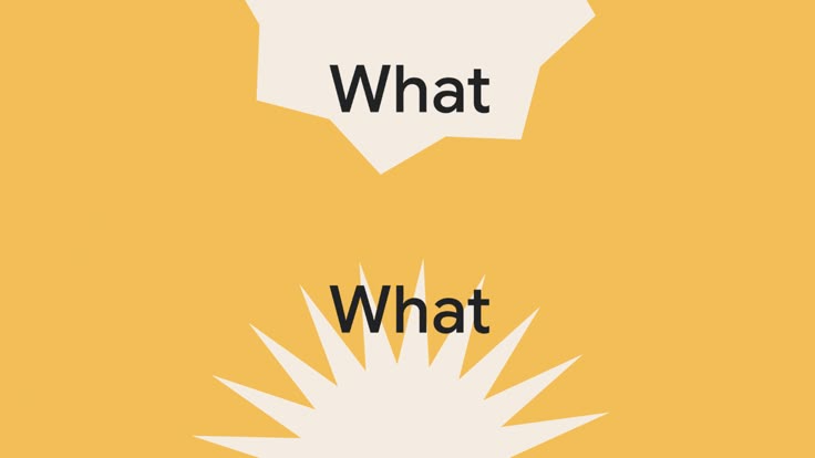 This design utilizes a minimalist approach with high contrast between warm yellow and stark white elements. The visual language is clean and conceptual, using simple geometric shapes to frame the text and evoke a sense of inquiry or question.